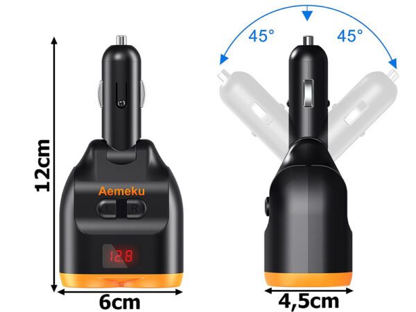 Rozdeľovač do auto zásuvky 2x + 2xUSB+1xUSB-C 80W  12-24V - Image 8